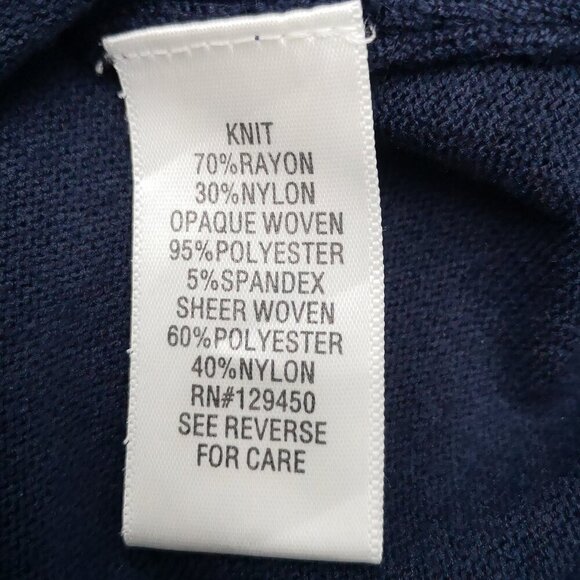 NWT Apt. 9 Ladies Size 1X Navy w/ Teal Front Layered Insert Belted Cardigan - Picture 7 of 11